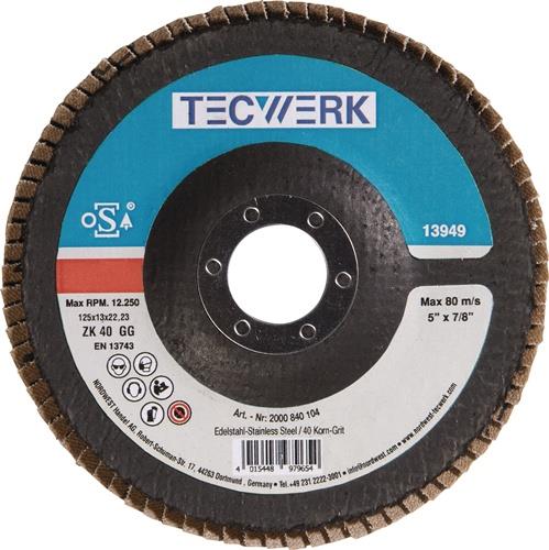 TECWERK Fächerscheibe Kehlnaht D.125mm K.80 kon.INOX ZK TECWERK