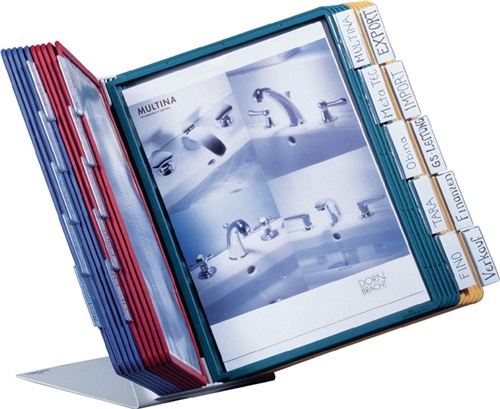 DURABLE Tischständer Stahlbl.lichtgrau 20 Sichttafeln DIN A4 m.Profilrahmen DURABLE