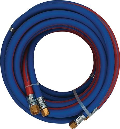 Autogenzwillingsschlauch L.15m ID 6/9mm Wandst.5/3,5mm blau/rot