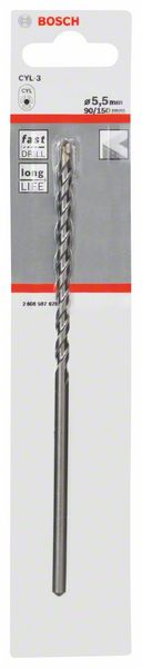 BOSCH Betonbohrer CYL-3, 5,5 x 90 x 150 mm, d 4,5 mm, 1er-Pack