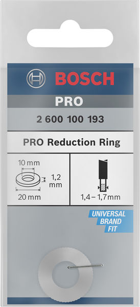 BOSCH Reduzierring für Kreissägeblätter, 20 x 10 x 1,2 mm