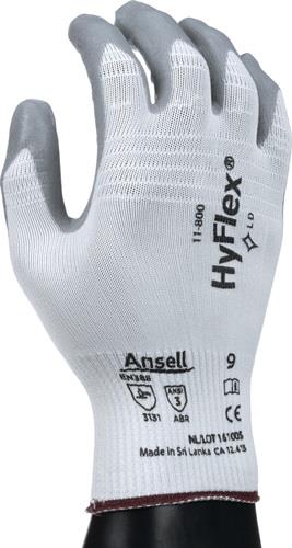 ANSELL Handschuhe HyFlex 11-800 Gr.8 weiß/grau EN 388 PSA II Nyl.m.Nitrilschaum ANSELL