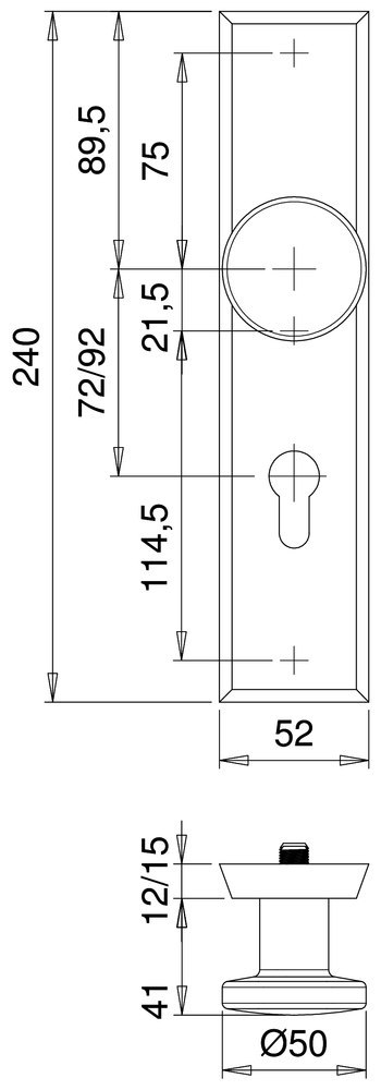 EDI Schutz-Wechselgarnitur mit Langschild Alpha 8670, Aluminium