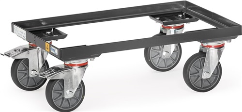 FETRA Kistenroller Trgf.250kg TPE-ESD-Bereifung L605xB405mm Winkelstahl schiefergrau