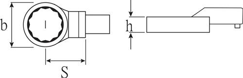 STAHLWILLE Ring-Einsteckwerkzeug 732/100 SW 50mm 22x28mm CV-Stahl STAHLWILLE