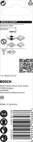 BOSCH EXPERT CYL-9 MultiConstruction Bohrer, 6 x 200 x 250 mm, d 6 mm. Für Dreh- und Schlagbohrer BOSCH EXPERT CYL-9 MultiConstruction Bohrer, 6 x 200 x 250 mm, d 6 mm. Für Dreh- und Schlagbohrer