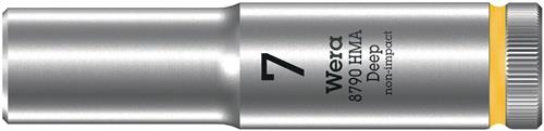 WERA Steckschlüsseleinsatz 8790 HMA Deep Außen-6-kant SW7mm 4-kant 1/4Zoll CrV L.50mm