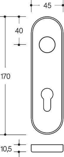 HEWI Kurzschildpaar 230.21XAH, Edelstahl, 230.21XAH