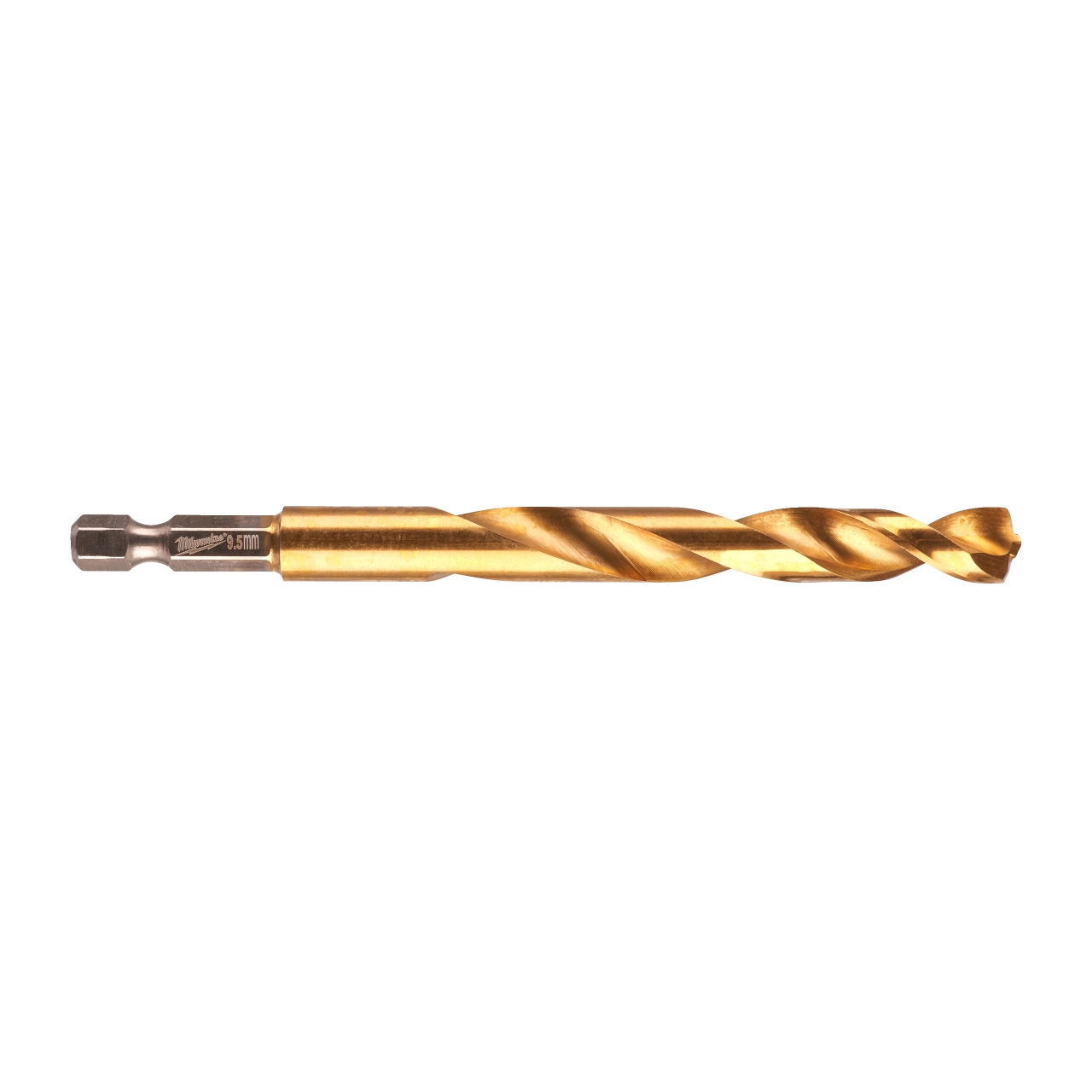 MILWAUKEE 9,5 x 118 mm SHOCKWAVE Metallbohrer HSS-G RED HEX Titan 1/4"
