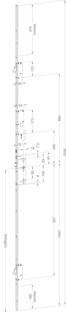 WINKHAUS Selbstverriegelnde-Mehrfachverriegelung STV AV3OR-U2471 M2 A9, 8/92, Stahl 5035980 WINKHAUS Selbstverriegelnde-Mehrfachverriegelung STV AV3OR-U2471 M2 A9, 8/92, Stahl 5035980
