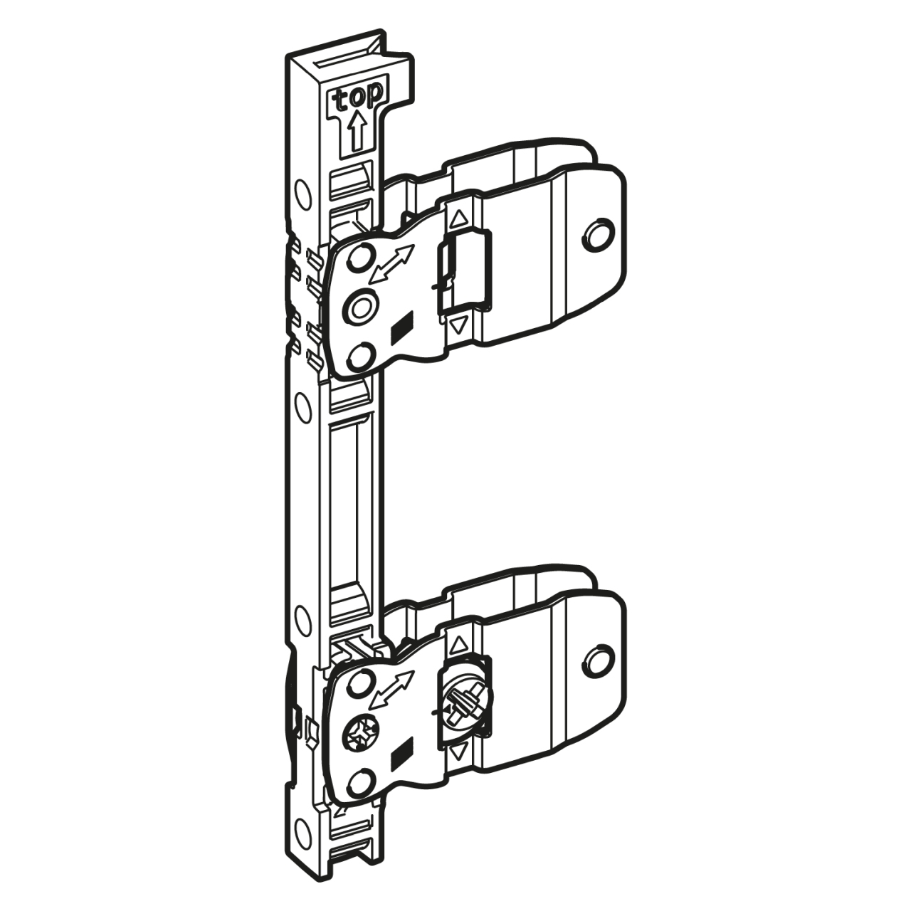HETTICH AvanTech YOU Frontbefestigung für Zarge, Höhe 187 / 251 mm, zum Anschrauben, 9255838