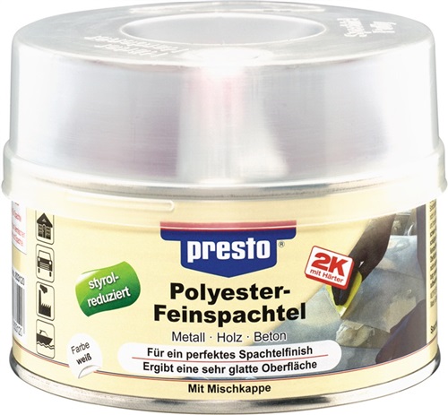 PRESTO 2K-Feinspachtel weiß,Härter rot 500g Dose PRESTO