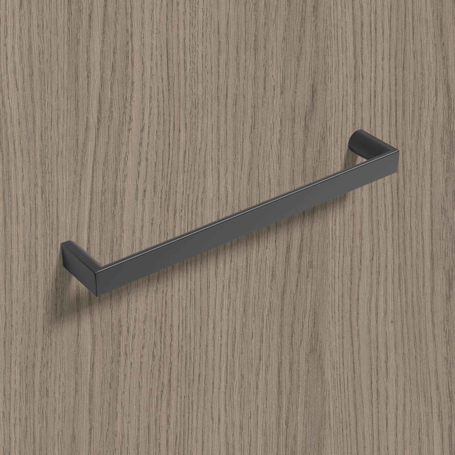 HETTICH Griff Baldone, •–• 128, L 136 mm, B 11 mm, H 26 mm, Schwarz matt, 9269734 HETTICH Griff Baldone, •–• 128, L 136 mm, B 11 mm, H 26 mm, Schwarz matt, 9269734