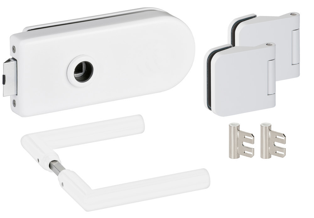 HERMAT Ganzglastürschloss-Set VENEZIA 6011/6315/1802/SZ, Aluminium