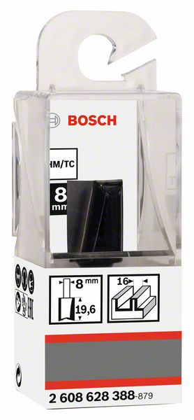 BOSCH Nutfräser Standard for Wood, 8 mm, D1 16 mm, L 20 mm, G 51 mm