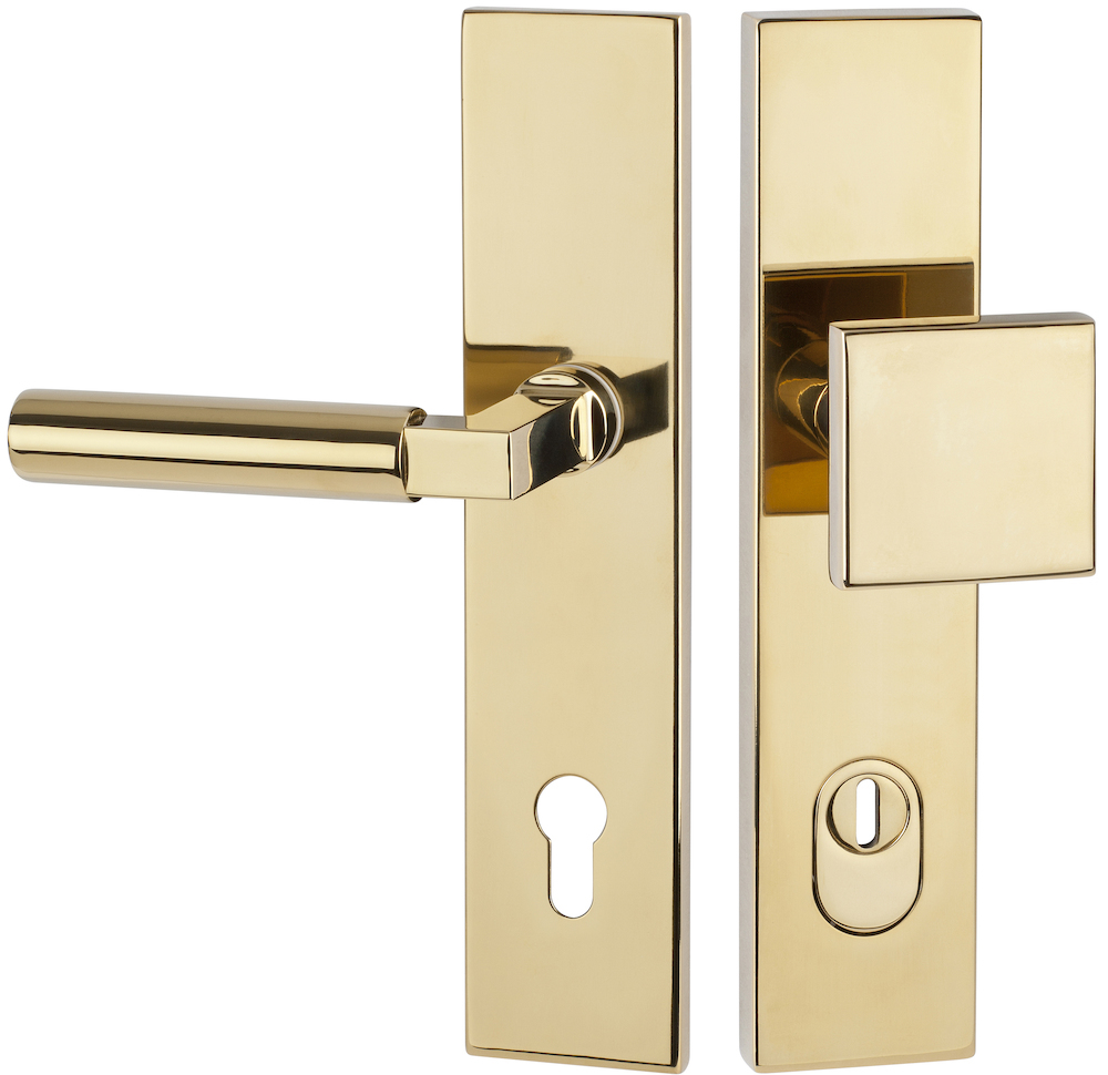 HERMAT Schutz-Wechselgarnitur mit Langschild INFINITY CLASSIC 1832/2094.KSH/3132, Messing