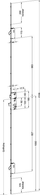 WINKHAUS Anti-Panik Türverschluß T-AP4 B2 F2060 L112/65S 92/9 M2 MC,