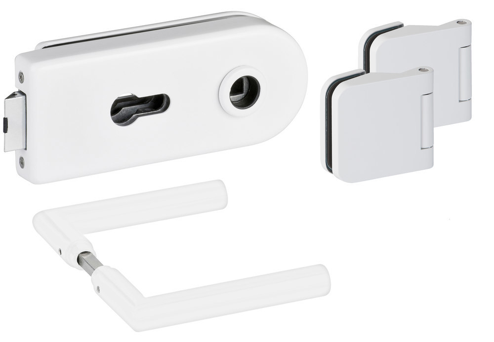 HERMAT Ganzglastürschloss-Set VENEZIA 6013/6315/1802, Aluminium