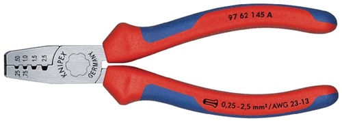 KNIPEX Aderendhülsenzange Gesamt-L.145mm 0,25-2,5 (AWG 23-13) mm² pol.Mehrkomp.-Hüllen