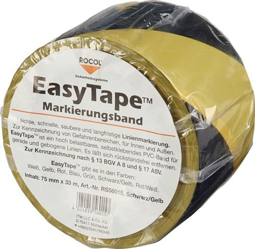 ROCOL Bodenmarkierungsband Easy Tape PVC schwarz/gelb L.33m B.75mm Rl.ROCOL