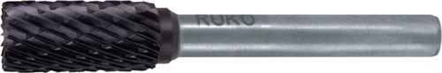 RUKO Frässtift ZYA D.12mm Kopf-L.25mm Schaft-D.6mm HM TiCN Verz.KVZ 4 m.Stirn RUKO