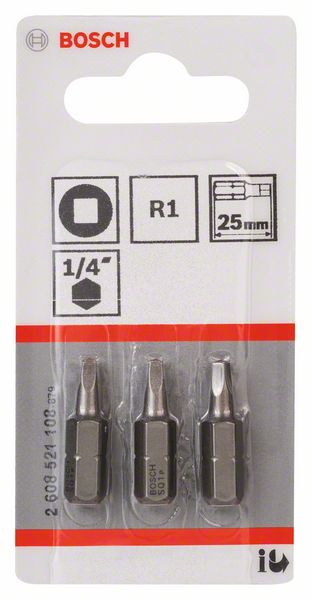 BOSCH Schrauberbit Extra-Hart R1, 25 mm, 3er-Pack