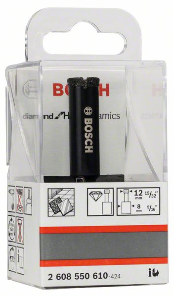 BOSCH Diamantnassbohrer Diamond for Hard Ceramics, 12 x 35 mm