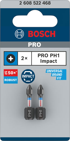 BOSCH Impact Control PH1 Insert Bits, 2 Stk.