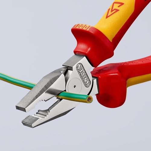 KNIPEX Kraftkombizange L.180mm verchr.Mehrkomp.-Hüllen VDE KNIPEX