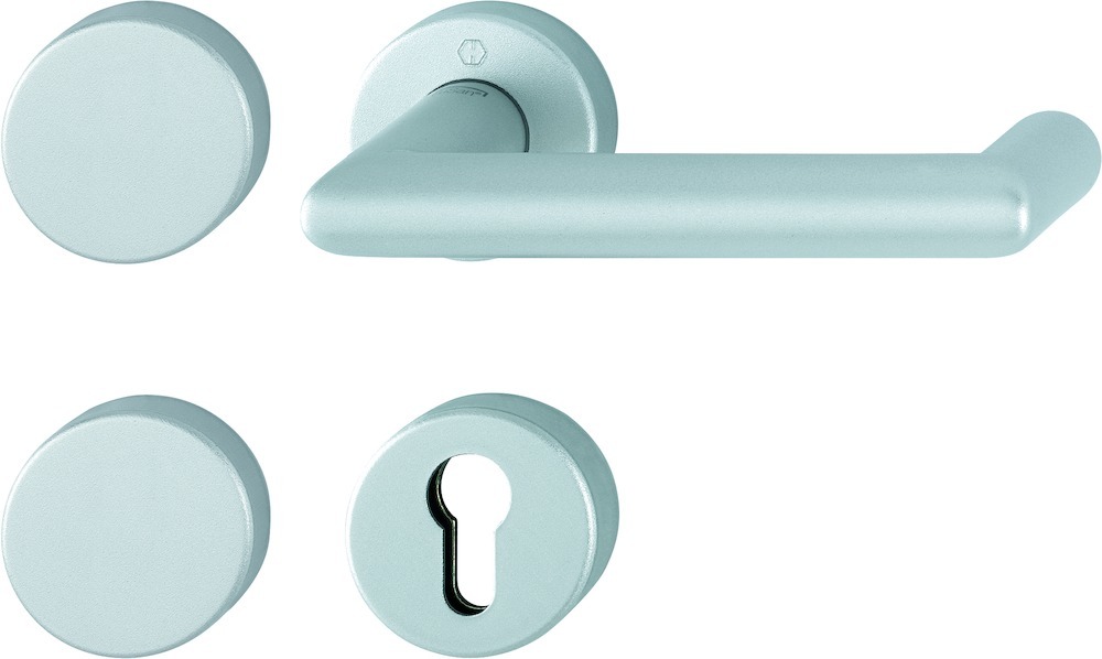 HOPPE® FH Standflügelgarnitur mit Rosetten Rotterdam FS-1401/42H/42HS, Aluminium, 11663169 HOPPE® FH Standflügelgarnitur mit Rosetten Rotterdam FS-1401/42H/42HS, Aluminium, 11663169
