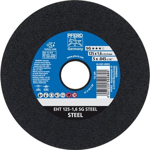 PFERD Trennscheibe SG STEEL D125x1,6mm ger.STA Bohr.22,23mm PFERD