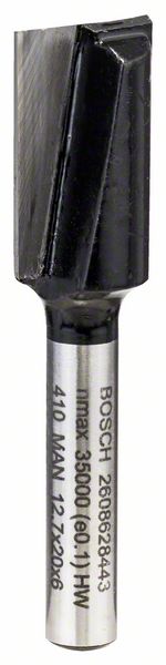 BOSCH Nutfräser Standard for Wood, 6 mm, D1 12,7 mm, L 19,5 mm, G 51 mm