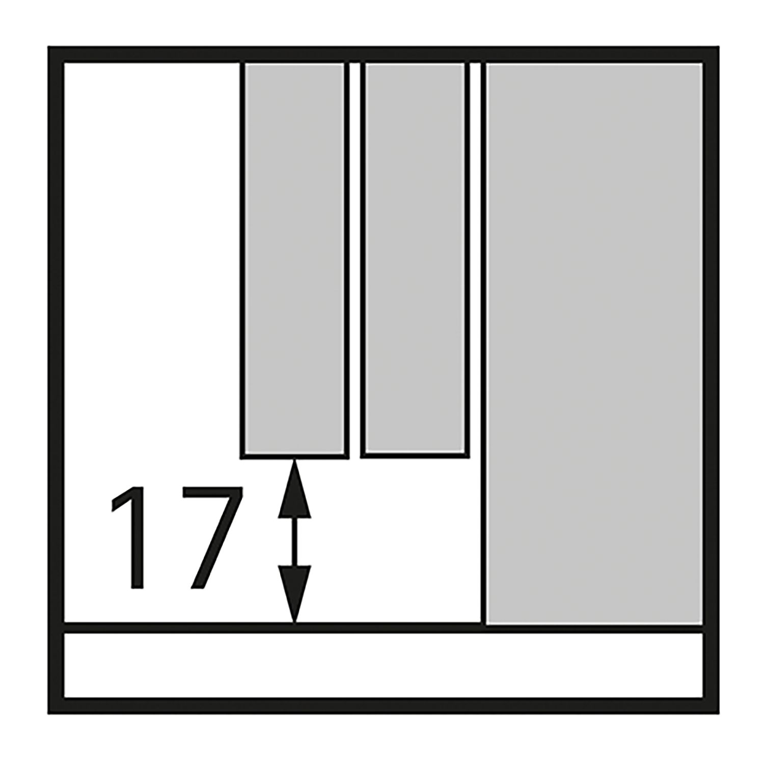 HETTICH TopLine XL, Set Lauf- und Führungsteile, STB 19, 17 mm , 22 - 30 mm, 80 kg, 3-türig, 9275785