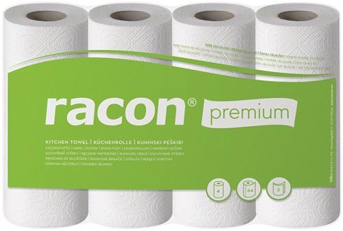 TEMCA Küchenrolle racon Premium K-2 B220xL250ca.mm weiß 2-lagig,perforiert 4 Rl./PAK