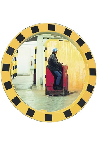 SPL Sicherheits-/Verkehrsspiegel D.600mm Kunststoff,gelb/schwarz f.2 Richtungen