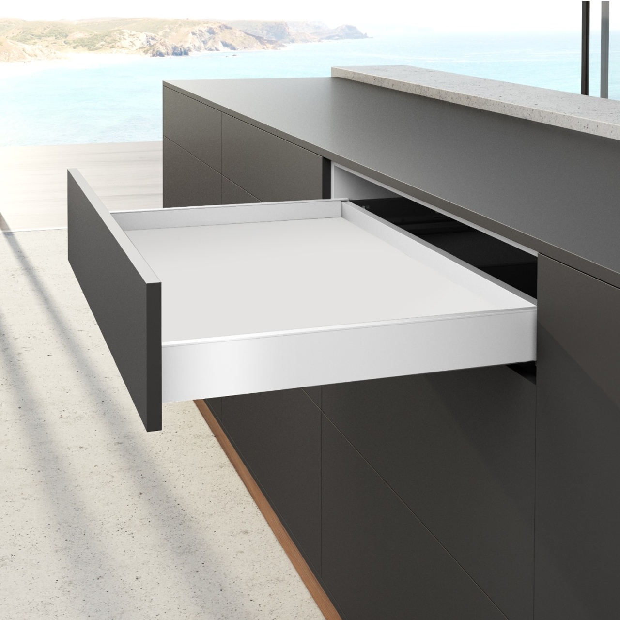 HETTICH AvanTech YOU Set Zarge, Höhe 77 mm x NL 400 mm, weiß, links und rechts, 9353379