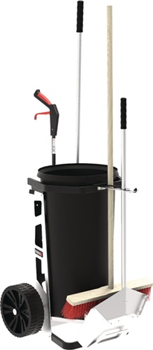 FLORA Reinigungswagen Tonne 60 l,Greifzange,Schaufel,Besen STA FLORA
