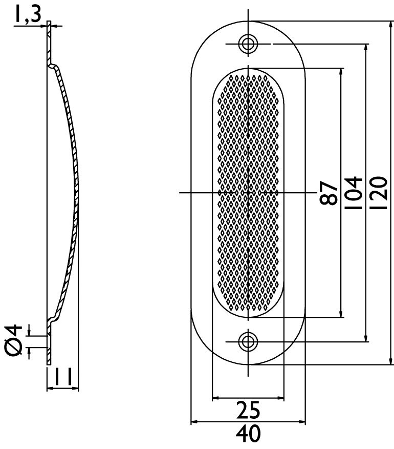 HERMAT Schiebetürmuschel 3672, Edelstahl