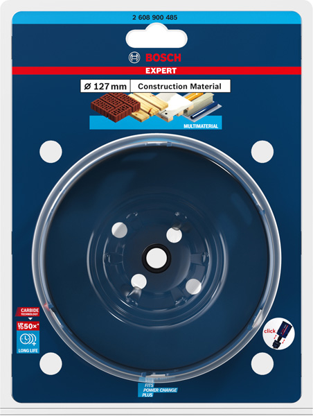 BOSCH EXPERT Construction Material Lochsäge, 127 x 60 mm. Für Dreh- und Schlagbohrer
