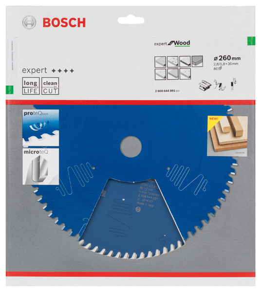 BOSCH Kreissägeblatt Expert for Wood, 260 x 30 x 2,8 mm, 80