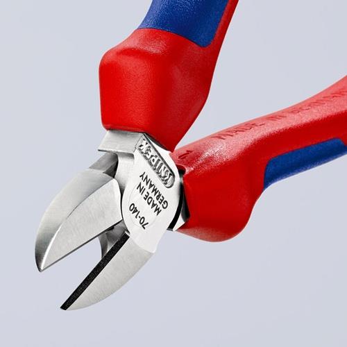 KNIPEX Seitenschneider L.140mm Kopf verchr.m.Mehrkomp.-Hüllen KNIPEX