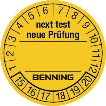 BENNING Prüfplaketten D.30mm RL 300St. BENNING