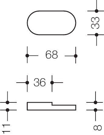 HEWI Glasfalzgriff 554, Polyamid, 554 55