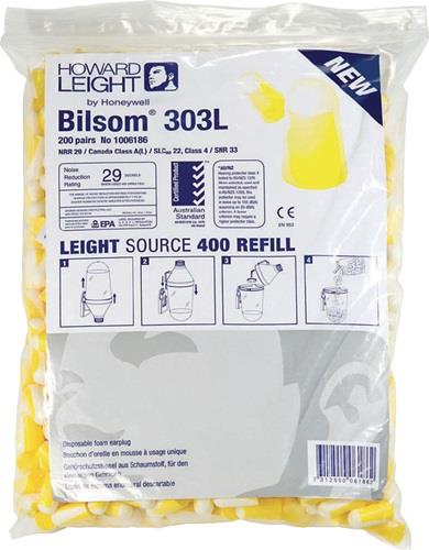 HONEYWELL HOWARD LEIGHT Gehörschutzstöpsel Bilsom 303L EN 352-2 SNR 32 dB Nachfüllpack 200 PA/Pack,Gr.L