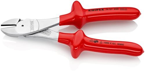 KNIPEX Kraftseitenschneider L.200mm VDE Form 0 tauchisol.KNIPEX