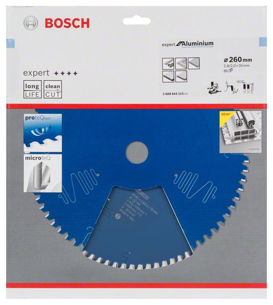 BOSCH Kreissägeblatt Expert for Aluminium, 260 x 30 x 2,8 mm, 80