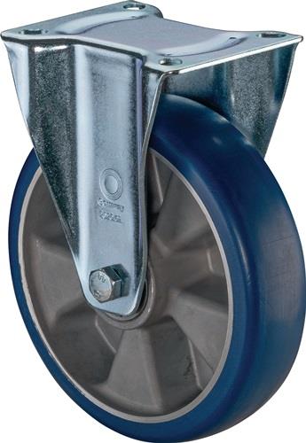 BS ROLLEN Bockrolle D.250mm Trgf.350kg Bockrollen PU Platte L135xB110mm Farbe Rl.blau