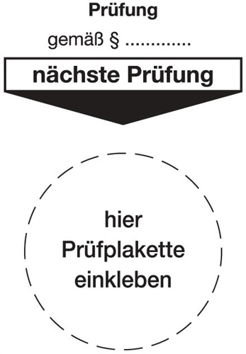 Nordwest Grundplakette B80xL40mm Prüfung gemäß Paragraph Folie Btl. a 100 St.