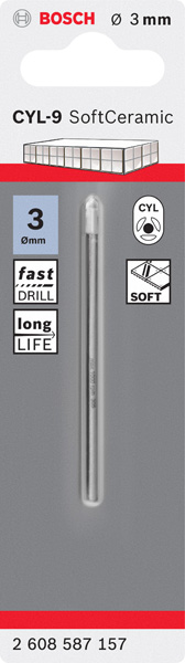 BOSCH Fliesenbohrer CYL-9 Ceramic, 3 x 70 mm