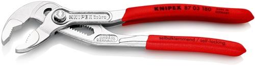 KNIPEX Wasserpumpenzange Cobra® L.180mm Spann-W.36mm verchr.Ku.-Überzug KNIPEX